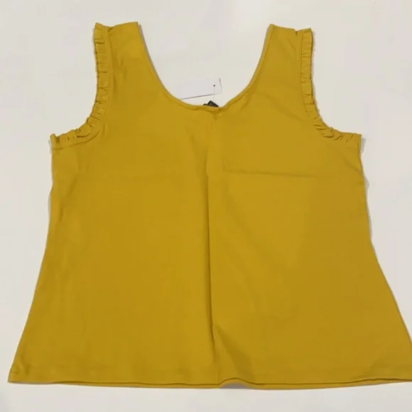 Ann Taylor Ruffle Trim Tank Size L - Picture 7 of 8